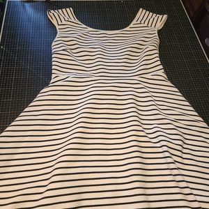 Torrid black and white stripes skater dress w/ cross/open back, size 2X